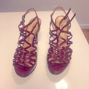 Strappy high heeled sandals